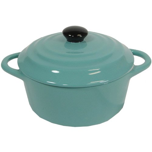 Round Stoneware Small Pan with Lid-Light Blue