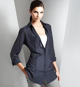 Autograph Essentials 3/4 Sleeve Longline Shirt By Marks and Spencer