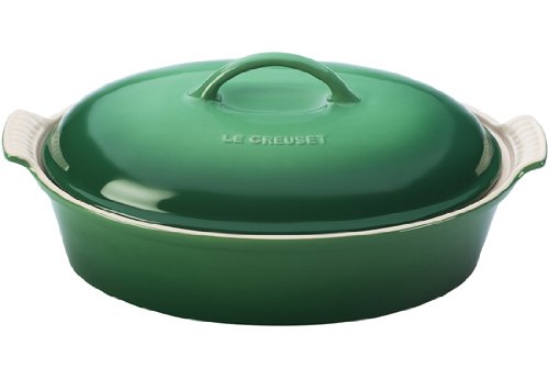 Le Creuset Stoneware 4-Quart Covered Oval Casserole, Fennel