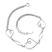 Romantic Elegance: Sterling Silver Designer Inspired Double-Rolo-Chain Bracelet with Heart Charms