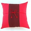 Handmade Deluxe Two-Tone Cushion Cover / Pillow Sham In Scarlet With Burgundy
