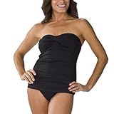 Meronaandreg; Women's Bandeau Shirred One Piece Swimsuit - Black