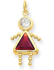 14ky January Girl Birthstone Charm
