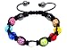 Nambeads Mixed Multi Colour Rainbow Swarovski Crystal Bead SHAMBALLA BRACELET with 9 Iced out Disco ball beads covered in crystals and 4 highly polished Hematite beads. Beautiful handmade high quality Celebrity Fashion bracelet. Check our range of colours.