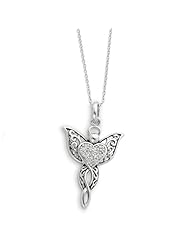 Sterling Silver Antiqued Angel of Blessing 18in Necklace
