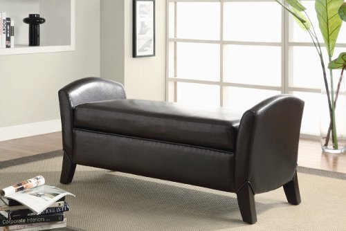 Storage Bench in Dark Brown Leatherette