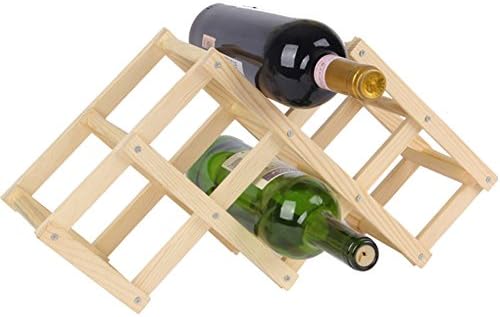 Ygshop Wood 6-Bottle Wine Rack (6-Bottle,Wood Color,Style 2)