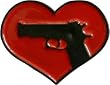 Mens "Red Heart" Gun Metal Belt Buckle Mens "Red Heart" Gun Metal Belt Buckle