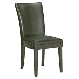 2 NEW BLACK LEATHER-LIKE PARSON CHAIRS WITH BLACK WOOD LEGS by R.H.F.