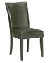 Black Blended Leather Parson Chairs with Black Wood Legs, Set of 2