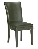 Furniture online: 2 NEW BLACK LEATHER-LIKE PARSON CHAIRS WITH BLACK WOOD LEGS