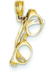14K Gold 3D Moveable Sunglasses Charm Beach Pendant