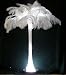 Lot 12 with Luxurious Bleach WHITE Ostrich Feathers 36 Wide Showpiece-Tower Vase-with 3 lights per vase.