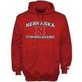 adidas Nebraska Cornhuskers Scarlet Stacked Hoody Sweatshirt