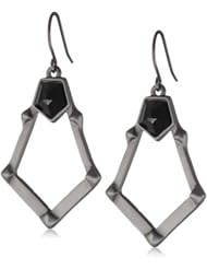 Sam Edelman Faceted Stone Hexagon Hoop Earrings