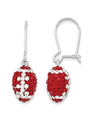 Sterling Silver Swarovski Elements Madison Spirit Football Earrings