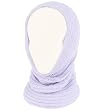 4-1 Chunky Knit Pullover Beanie Headscarf Circle Loop Neckwarmer Scarf Hat Light Blue