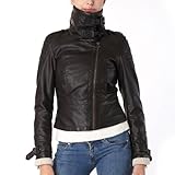 Jessie G. Women's Slim Fit Faux Leather Leather Aviator Jacket - Chocolate 6