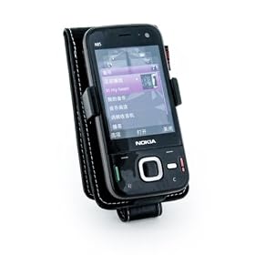 Tuff-Luv Classic Leather Case Cover for Nokia N85 - Black