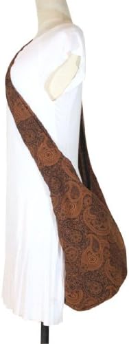 Shoulder Bag Cotton Bohemian Print Sling Bag Purse Cross Body Messenger Purse Hippie Hobo Color Brown Free Shipping