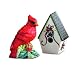 Lenox Winter Greetings Carved Cardinal and Birdhouse Salt and Pepper