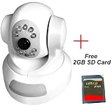 Wireless Wi-Fi Pan Tilt IP Network IR Night Vision Security CCTV Surveillance Camera support wireless Wi-Fi/802.11/b/g and CDMA1X and GPRS w/motion detection/Alarm (Up to 32GB SD Card )