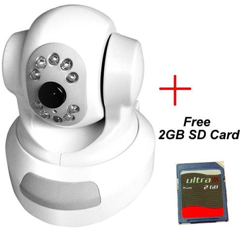 Wireless Wi-Fi Pan Tilt IP Network IR Night Vision Security CCTV Surveillance Camera support wireless Wi-Fi/802.11/b/g and CDMA1X and GPRS w/motion detection/Alarm (Up to 32GB SD Card )