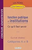 Fonction publique et institutions : Ce qu il faut savoir