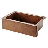 33 Antique Copper Hammered Single Bowl Farmhouse Kitchen Sink