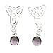 Trinity Knot Dangle Purple Star Dust Bead Design Post Earrings