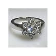 316L stainless steel ring with 7 hand set cubic zirconia stones - Flower (Sizes 5-8)stone - Width: 7mm (Sizes 8-12)
