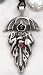 GRIM REAPER RED CRYSTAL SWORD PENTAGRAM Pewter PENDANT