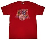 Beatles Sgt. Pepper t-shirt cardinal red 'Stars' tee