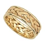 14K Men's Diamond Cut Weave Wedding Band