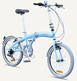 MIAMI Citizen Bike 20" 6-speed Folding Bike with Steel Frame (Sky Blue)