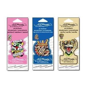 3-PACK Ed Hardy Car Air Freshener King Car, Patchouli, Vanilla