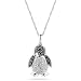 10k White Gold and Black Rhodium Black and White Diamond Penguin Pendant (1/2 cttw)