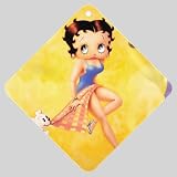 Car Window Sign of Vintage Art Deco Betty Boop with Dog Pudgy