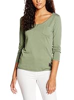 Cross Jeans Camiseta Manga Larga (Verde)