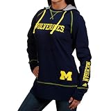 adidas Michigan Wolverines Ladies Black Long Sleeve Hoody T-shirt