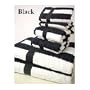 100% Egyptian Cotton Striped Bath Towel Set 6 Piece - Black