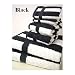 100% Egyptian Cotton Striped Bath Towel Set 6 Piece - Black