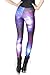 Amour - Women Rock X-ray Skeleton Bone Skull Leggings Tights Black (Regular Size, Galaxy Cosmo)