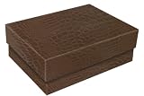 Aurora Products "ProFormance" Large Office Storage Box, 11.5 x 8.88 x 3.75 Inches, Brown Croc/Tudor Brown (09346-6)
