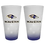 Baltimore Ravens Frosted Pint Glass (16-Ounce, Set of 2) by
