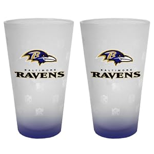 Buy Baltimore Ravens Frosted Pint Glass (16-Ounce, Set of 2) now!