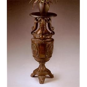 Heritage Pedestal With Black Fossil Stone Veneer by 
