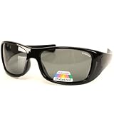 Men's Polarized Glare Block Driving Sunglasses Glossy Black Frame with Smoke Lens