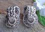 Sterling Silver Large Marcasite Knot Stud Post Earrings