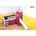 Kinderbett Hochbett Spielbett Kinderhochbett Vorhang Lattenrost Rutsche Turm